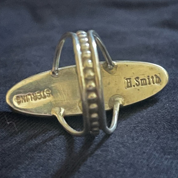 Silver and Orange Inlay Ring - Picture 3 of 5